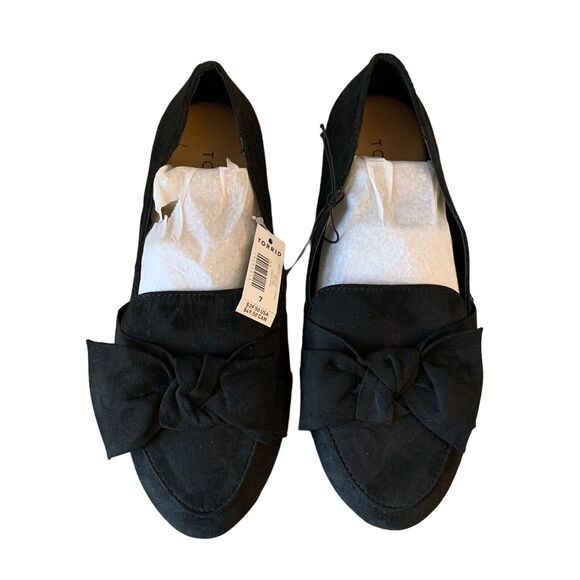 Torrid Women's Black Faux Suede Casual Slip On Front Twist Loafer Size 7 WW NEW - Picture 2 of 7